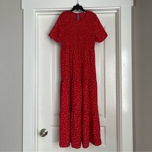 SHEIN Red Midi Dress.